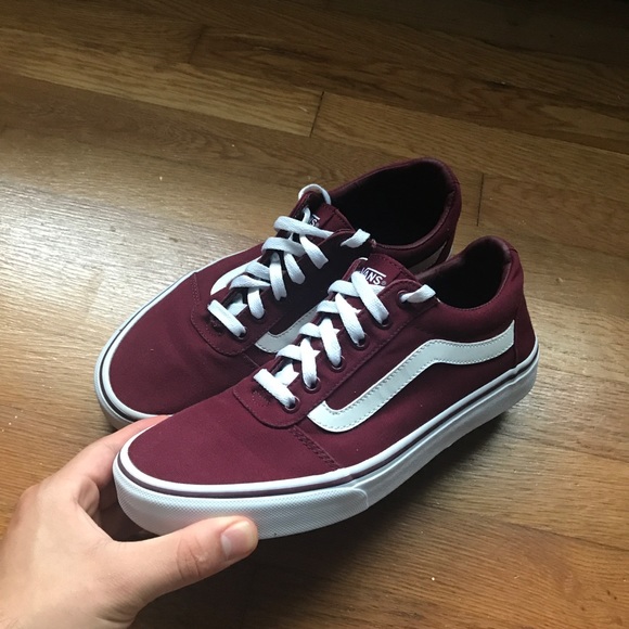 burgundy vans low top